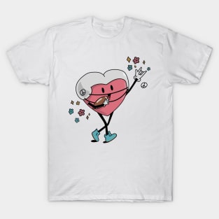 Retro Football Heart Player Shirt, Football Valentines Day Gift T-Shirt